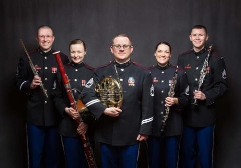 Photo showing members of the Academy Woodwind Quintet