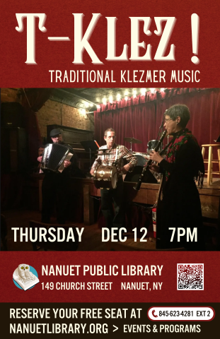 Concert poster with event details, T-Klez, with band photo.