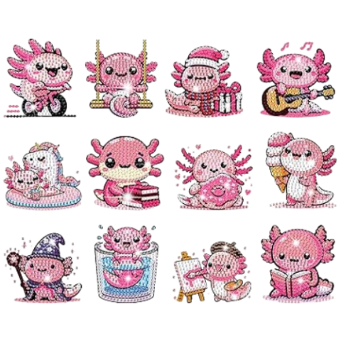 Teen Diamond Art Axolotl Magnets