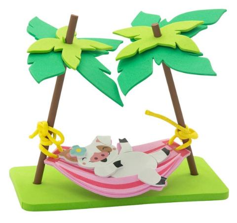 foam pig in a hammock 