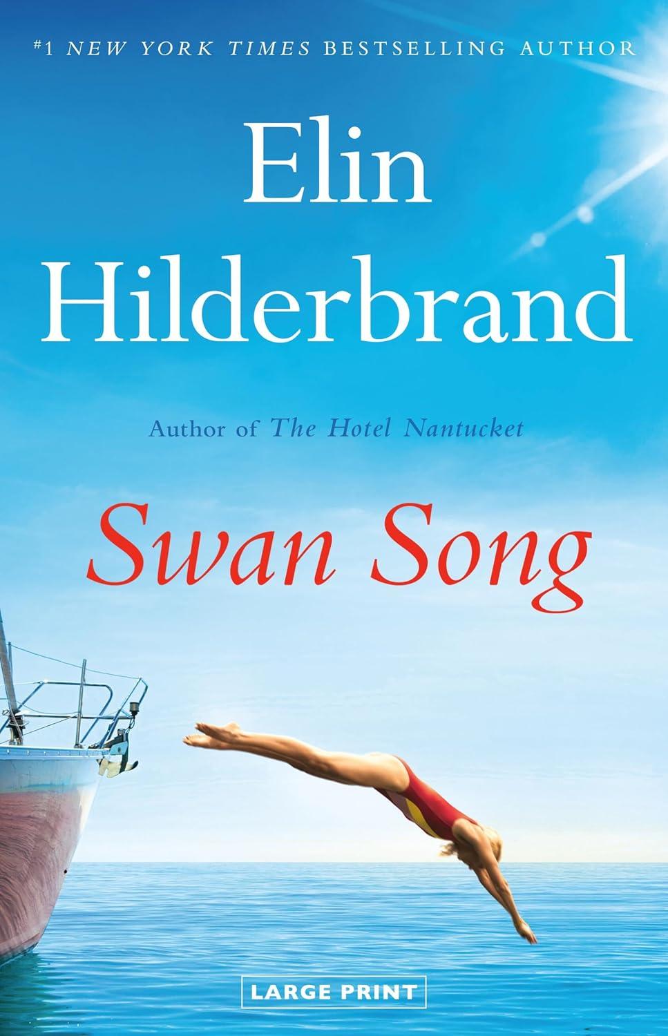 Cover of Swan Song book showing woman diving off boat.