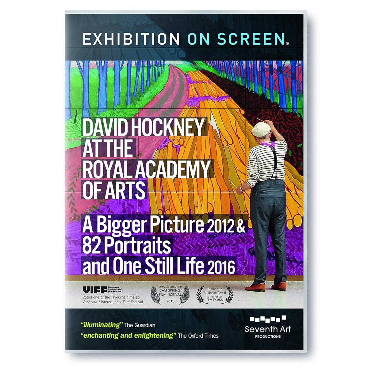 Cover of the film showing David Hockney at work painting.