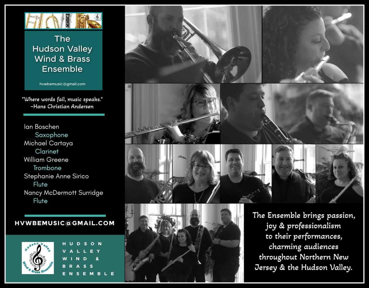 Photos featuring the members of the Hudson Valley Wind & Brass Ensemble