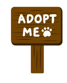 adopt me sign with paw print