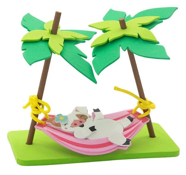 foam pig in a hammock 